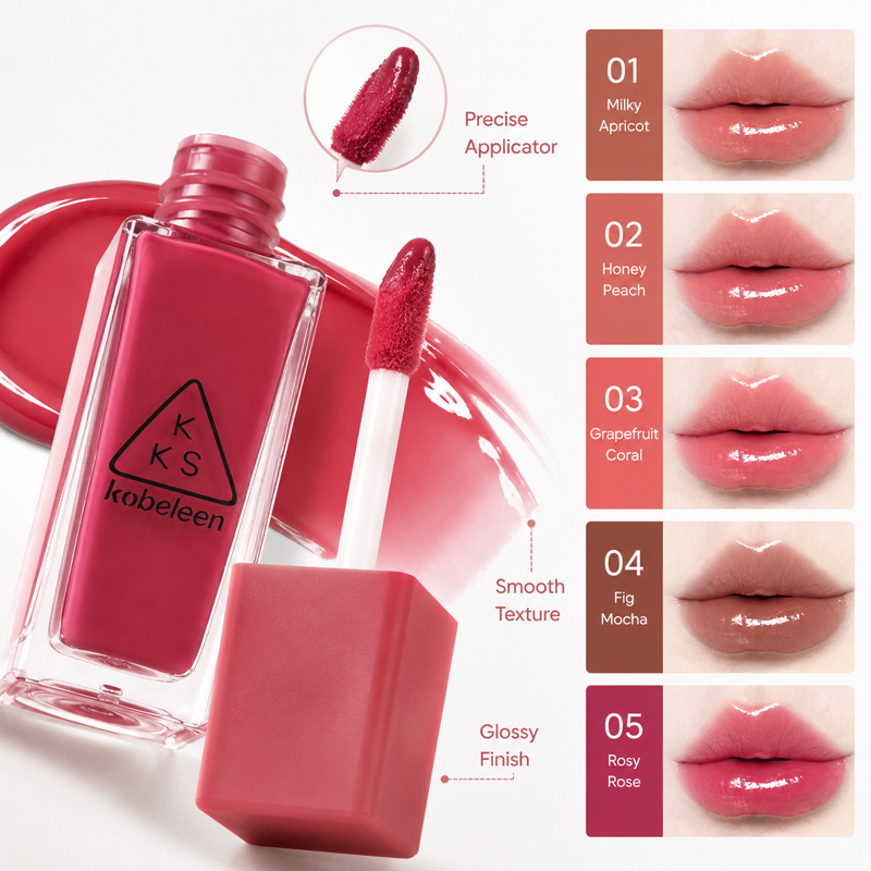 Lip Tint Korean - K-Beauty Sulu Cam Dudak Parlatıcısı, 5